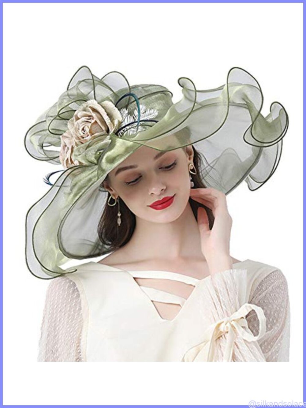 ORIDOOR Organza Fascinator Church Derby Tea Party Wedding Hat Floral